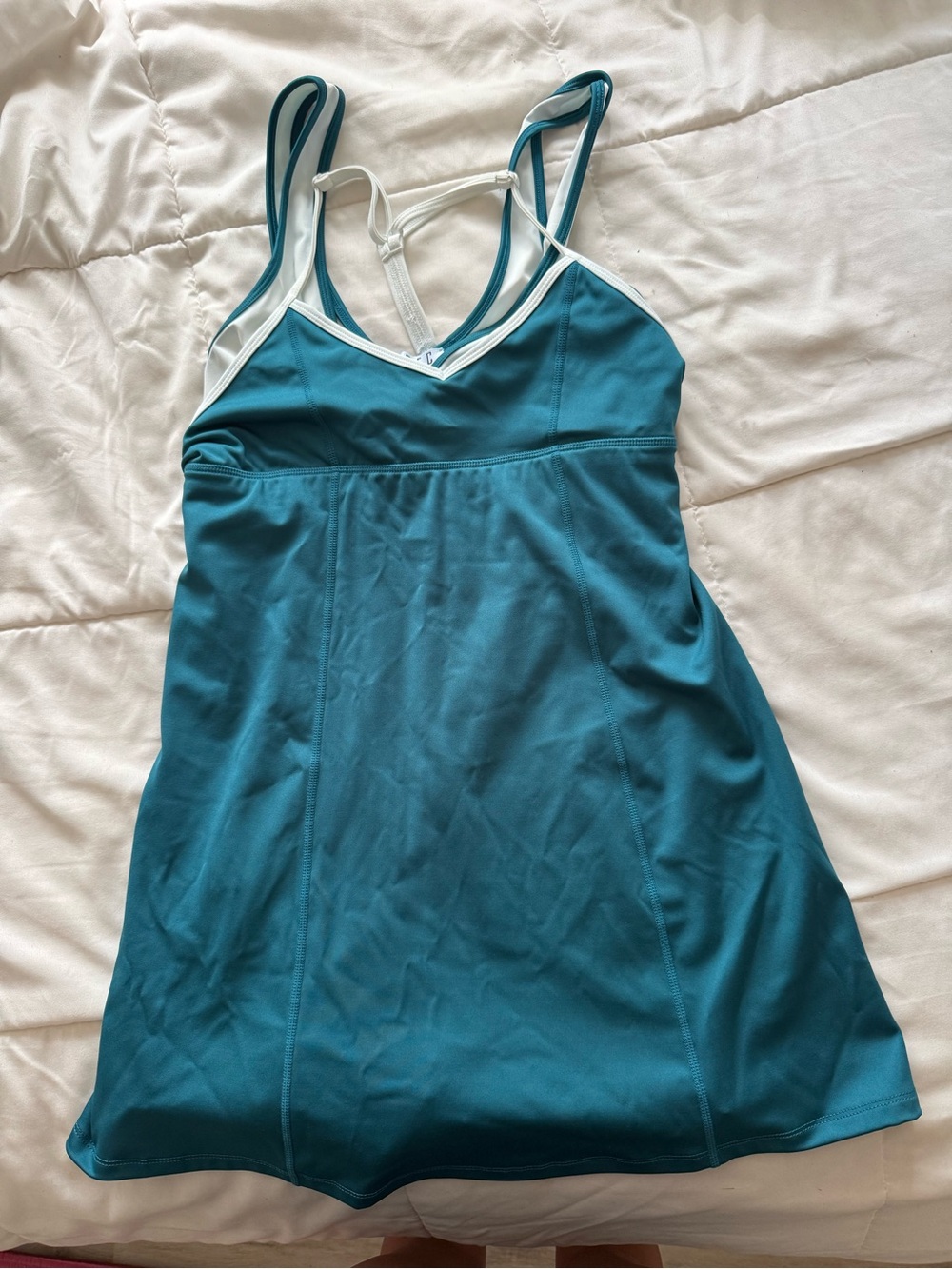 TCEC Teal Mini Dress with White Trim